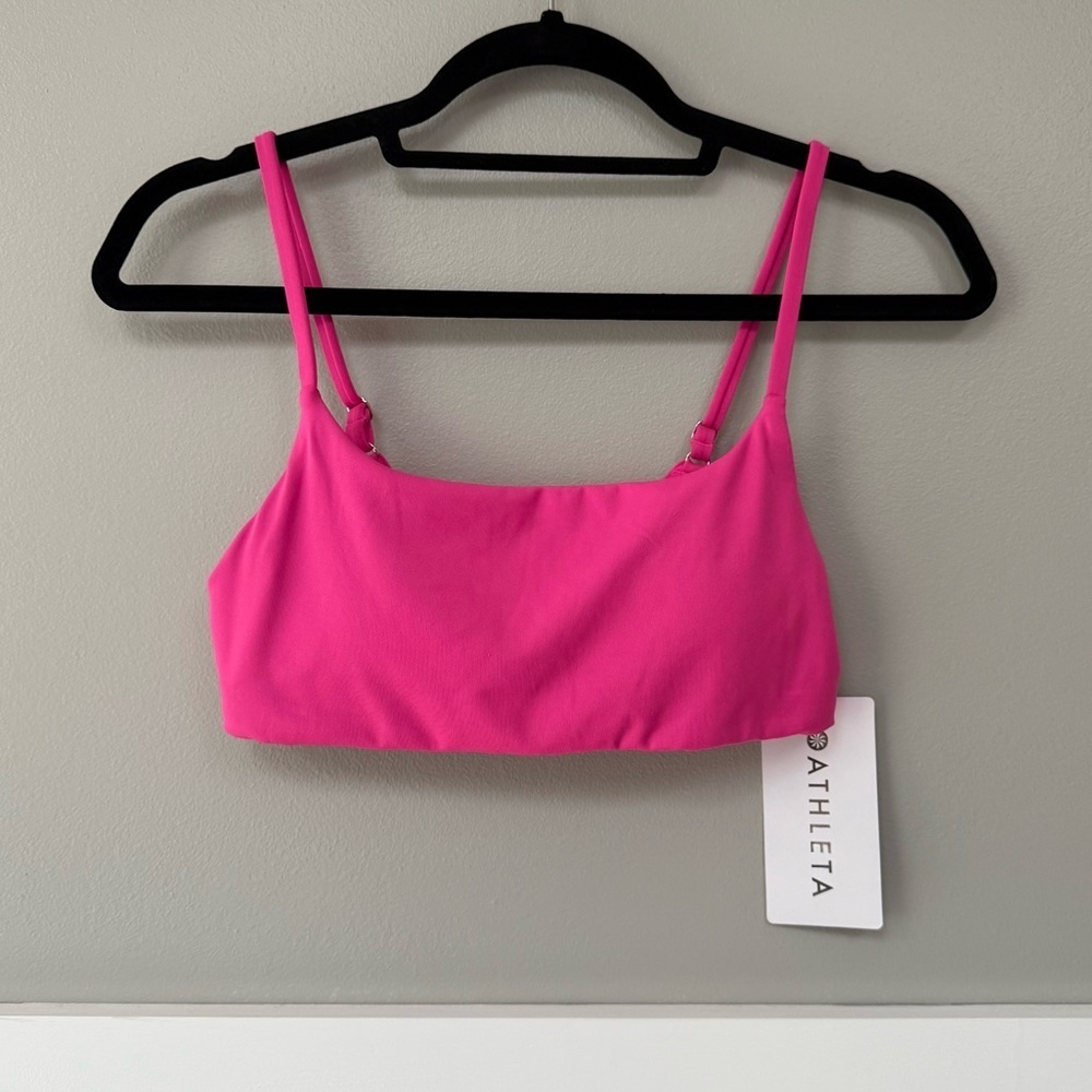 NWT Athleta Scoop Bikini Top A-C in Pop Pink - Picture 5 of 12